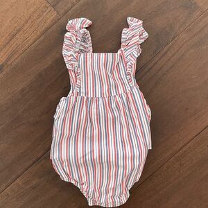 Janie and Jack Red and Blue Striped Romper